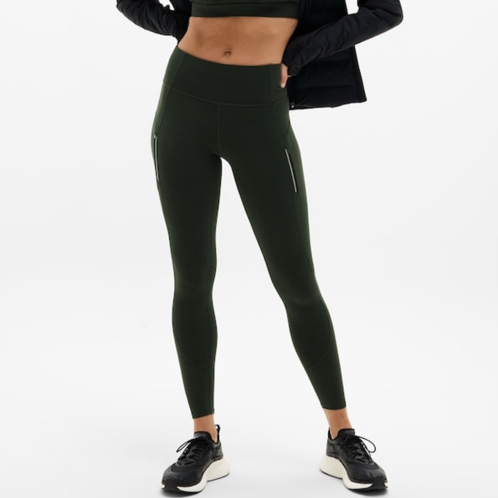 Athleta high rise Rainier Dark graphite black High-Rise Leggings-large petite